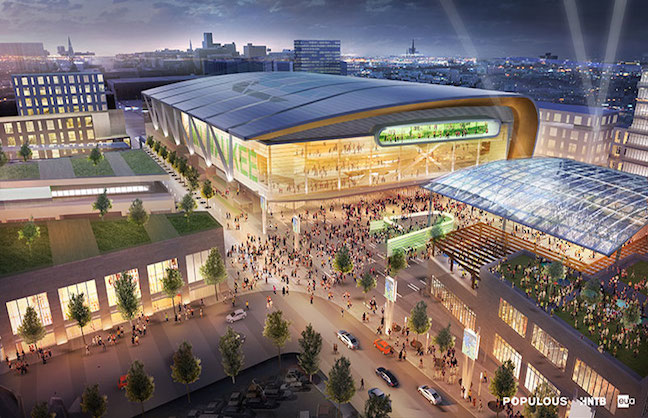 Bucks Unveil Renderings for $1-Billion Arena District
