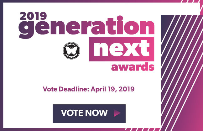 Vote for the 2019 VenuesNow Generation Next Awards ‘Social Butterfly’ recipient by Friday, April 19, 2019!