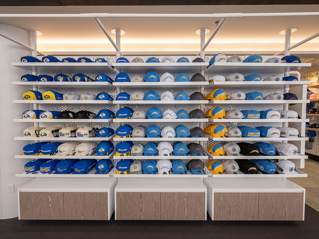 Los Angeles Rams set up a fan team store at 'The Grove' in Fairfax