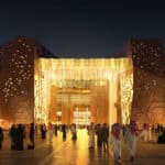Saudi arena: roving LED boards, digital waterfall